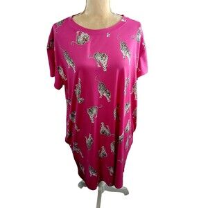 NWT Joyspun Magenta Blast tiger night shirt nightgown L-XL sleep shirt pink